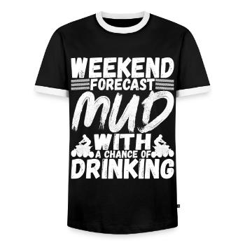 Quad Bike Quad Riders - T-shirt contrasté Homme - noir/blanc - Devant - AI Model Female 172 light (172cm) & AI Model Male 178 light (178cm)