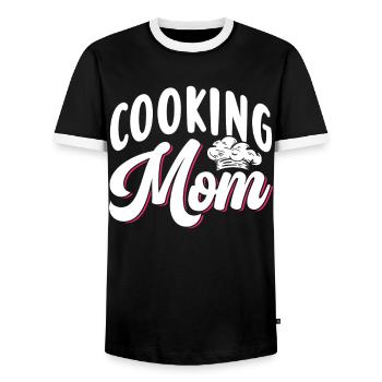 Cuisiner Maman Mère Cuisinière Cuisiner Cuisiner - T-shirt contrasté Homme - noir/blanc - Devant - AI Model Female 172 light (172cm) & AI Model Male 178 light (178cm)