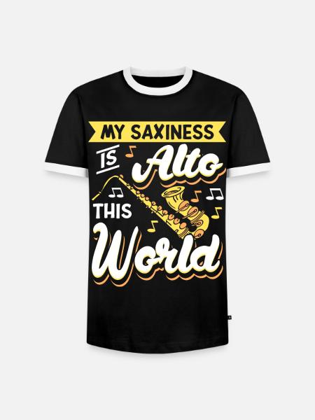 Saxophon Saxophonist - Männer Kontrast-T-Shirt - Schwarz/Weiß