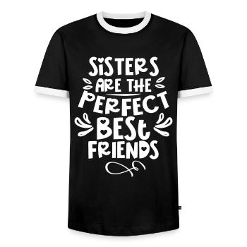 Schwestern Sind Die Perfekten Besten Freundinnen - Männer Kontrast-T-Shirt - Schwarz/Weiß - Vorne - AI Model Female 172 light (172cm) & AI Model Male 178 light (178cm)