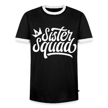 Schwestern Team Schwester Freundschaft Freund - Männer Kontrast-T-Shirt - Schwarz/Weiß - Vorne - AI Model Female 172 light (172cm) & AI Model Male 178 light (178cm)