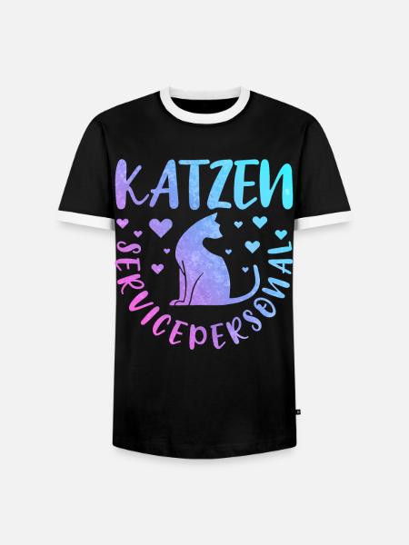 Katzen Servicepersonal Katzenbesitzer - Männer Kontrast-T-Shirt - Schwarz/Weiß
