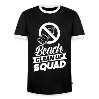 Beach Clean Up Squad Strandreinigung Strand - Männer Kontrast-T-Shirt - Schwarz/Weiß - Vorne - AI Model Female 172 light (172cm) & AI Model Male 178 light (178cm)