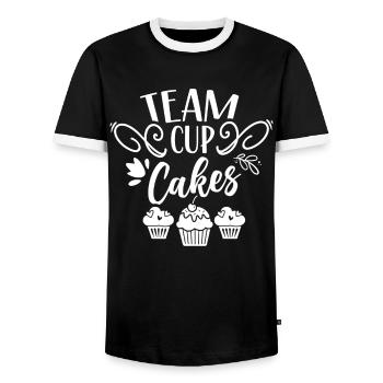 Team Cupcakes Lovers Food Cupcake Sweet - Men's Ringer Shirt - black/white - Front - AI Model Female 172 light (172cm) & AI Model Male 178 light (178cm)