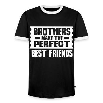 Brüder Sind Die Perfekten Besten Freunde Freund - Männer Kontrast-T-Shirt - Schwarz/Weiß - Vorne - AI Model Female 172 light (172cm) & AI Model Male 178 light (178cm)
