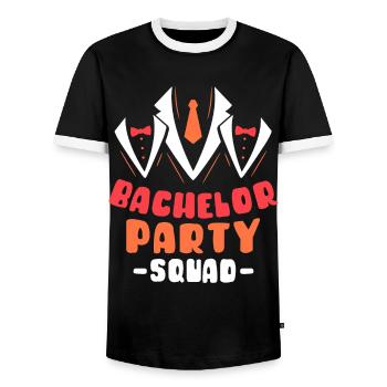 Bachelor Party Squad Bachelor Mariée - T-shirt contrasté Homme - noir/blanc - Devant - AI Model Female 172 light (172cm) & AI Model Male 178 light (178cm)