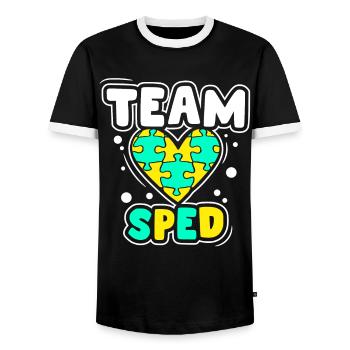 Team Special Education Teacher Special Education Profession - Men's Ringer Shirt - black/white - Front - AI Model Female 172 light (172cm) & AI Model Male 178 light (178cm)