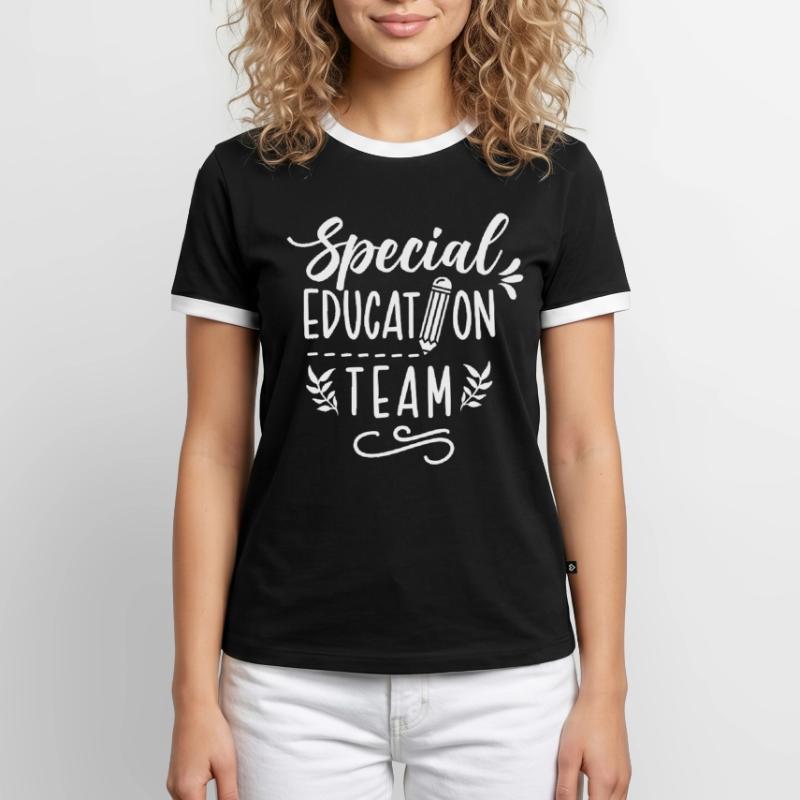 Équipe d’éducation de l’enfance en difficulté Profession d’enseignant en éducation de l’enfance en difficulté T-shirt contrasté Homme