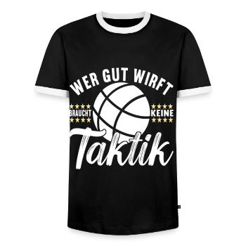 Boule Boulespieler - Männer Kontrast-T-Shirt - Schwarz/Weiß - Vorne - AI Model Female 172 light (172cm) & AI Model Male 178 light (178cm)