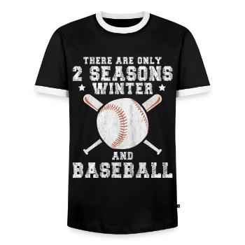 There Are Only 2 Seasons Winter & Baseball - Männer Kontrast-T-Shirt - Schwarz/Weiß - Vorne - AI Model Female 172 light (172cm) & AI Model Male 178 light (178cm)