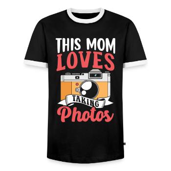 Diese Mutter Liebt Es Fotos Zu Machen Fotografie - Männer Kontrast-T-Shirt - Schwarz/Weiß - Vorne - AI Model Female 172 light (172cm) & AI Model Male 178 light (178cm)