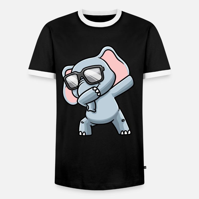 Elefant Mit Sonnenbrille Dabbing - Männer Kontrast-T-Shirt - Schwarz/Weiß
