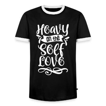Self Love Selbstliebe Positiv Eigenliebe Süß - Männer Kontrast-T-Shirt - Schwarz/Weiß - Vorne - AI Model Female 172 light (172cm) & AI Model Male 178 light (178cm)