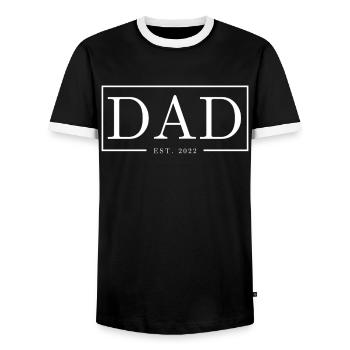 Dad 2022 Werdender Papa Vatertag Vater - Männer Kontrast-T-Shirt - Schwarz/Weiß - Vorne - AI Model Female 172 light (172cm) & AI Model Male 178 light (178cm)