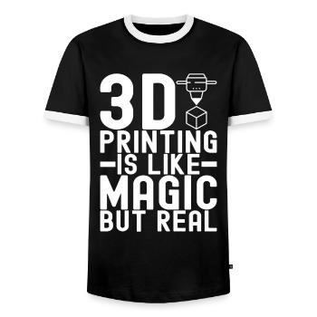 3 D Drucken - Männer Kontrast-T-Shirt - Schwarz/Weiß - Vorne - AI Model Female 172 light (172cm) & AI Model Male 178 light (178cm)