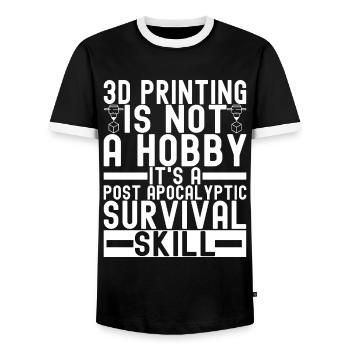3 D Drucken - Männer Kontrast-T-Shirt - Schwarz/Weiß - Vorne - AI Model Female 172 light (172cm) & AI Model Male 178 light (178cm)