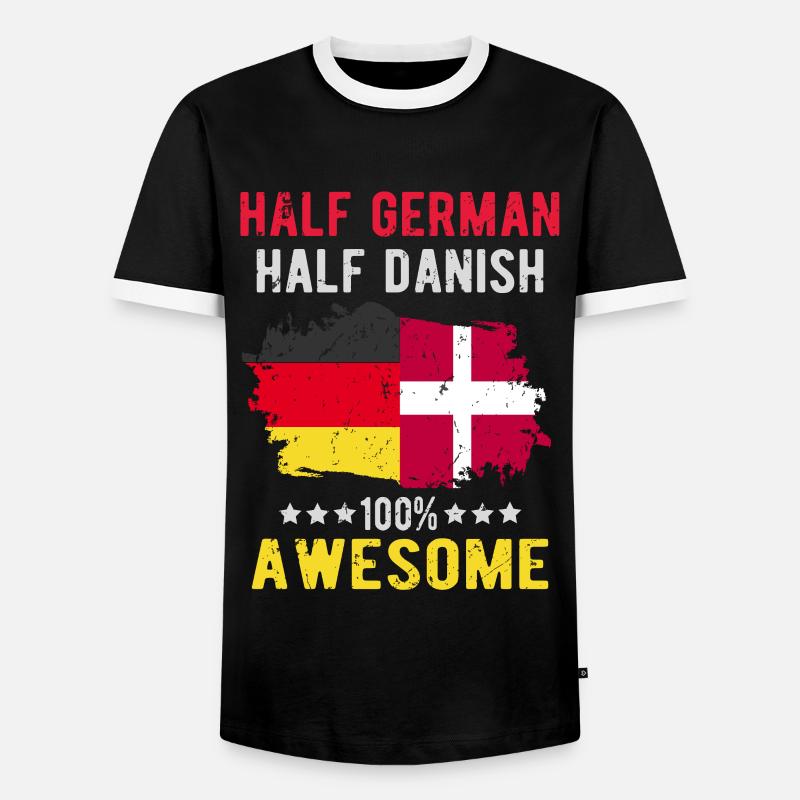 Half German Half Dane - Men's Ringer Shirt - black/white