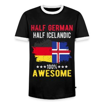 Halb Deutsch Halb Isländer - Männer Kontrast-T-Shirt - Schwarz/Weiß - Vorne - AI Model Female 172 light (172cm) & AI Model Male 178 light (178cm)