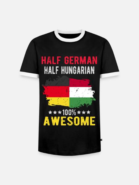 Half German Half Hungarian - Men's Ringer Shirt - black/white