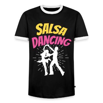 Salsa Tanzen Hobby Tanz Tänzer - Männer Kontrast-T-Shirt - Schwarz/Weiß - Vorne - AI Model Female 172 light (172cm) & AI Model Male 178 light (178cm)