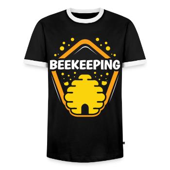 Apiculture Apiculteurs Abeilles mellifères - T-shirt contrasté Homme - noir/blanc - Devant - AI Model Female 172 light (172cm) & AI Model Male 178 light (178cm)
