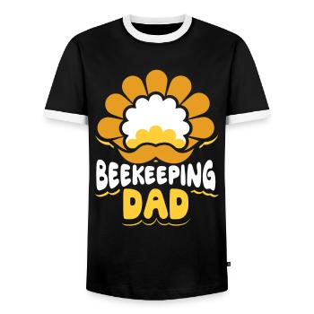 Beekeeping Papa Beekeepers Beekeepers Honey Bee - Men's Ringer Shirt - black/white - Front - AI Model Female 172 light (172cm) & AI Model Male 178 light (178cm)
