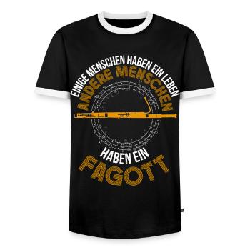 Fagott Instrument Bass Fagottist - Männer Kontrast-T-Shirt - Schwarz/Weiß - Vorne - AI Model Female 172 light (172cm) & AI Model Male 178 light (178cm)