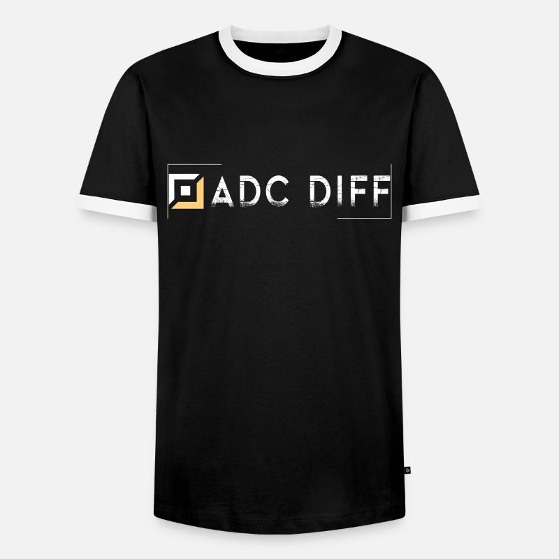 adc diff tilter tilted gaming - Men's Ringer Shirt - black/white