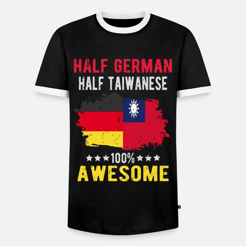 Half German half Taiwanese - Men's Ringer Shirt - black/white