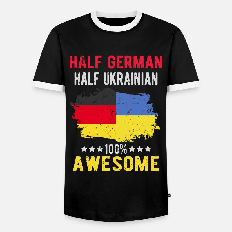 Half German half Ukrainian - Men's Ringer Shirt - black/white