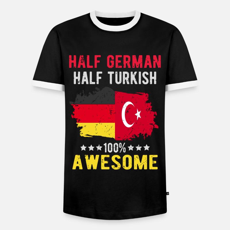Half German half Turk - Men's Ringer Shirt - black/white