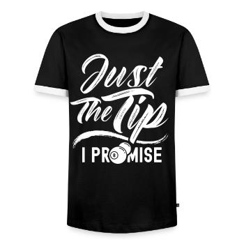 Seul le billard de billard de billard promis - T-shirt contrasté Homme - noir/blanc - Devant - AI Model Female 172 light (172cm) & AI Model Male 178 light (178cm)