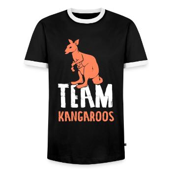 Team Kangaroos Animal Australia Lovers Kangaroo - T-shirt contrasté Homme - noir/blanc - Devant - AI Model Female 172 light (172cm) & AI Model Male 178 light (178cm)