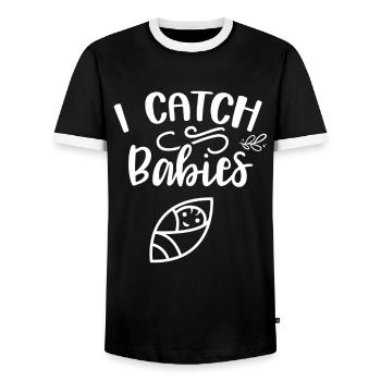 Ich Fange Babies Geburtshilfe Hebamme Hebammen - Männer Kontrast-T-Shirt - Schwarz/Weiß - Vorne - AI Model Female 172 light (172cm) & AI Model Male 178 light (178cm)