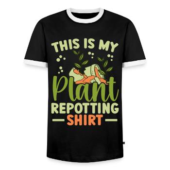 Amoureux des plantes Jardinage Jardiniers - T-shirt contrasté Homme - noir/blanc - Devant - AI Model Female 172 light (172cm) & AI Model Male 178 light (178cm)