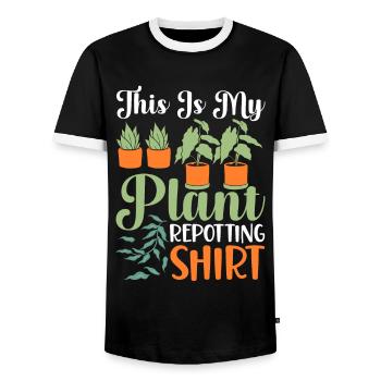 Plant Lovers Gardening Garden Gardeners - Men's Ringer Shirt - black/white - Front - AI Model Female 172 light (172cm) & AI Model Male 178 light (178cm)
