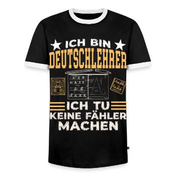 Ich Bin Deutschlehrer Schule Grammatik Grammatiker - Männer Kontrast-T-Shirt - Schwarz/Weiß - Vorne - AI Model Female 172 light (172cm) & AI Model Male 178 light (178cm)