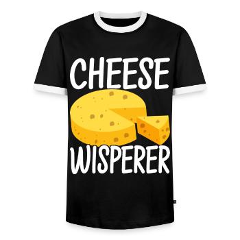 Cheese lovers Gouda cheese - Men's Ringer Shirt - black/white - Front - AI Model Female 172 light (172cm) & AI Model Male 178 light (178cm)