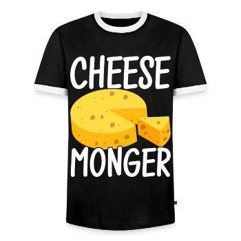 Cheese lovers Gouda cheese - Men's Ringer Shirt - black/white - Front - AI Model Female 172 light (172cm) & AI Model Male 178 light (178cm)