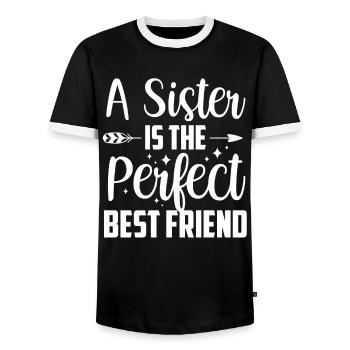 A sister is the perfect best friend team - Men's Ringer Shirt - black/white - Front - AI Model Female 172 light (172cm) & AI Model Male 178 light (178cm)