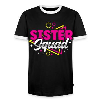 Schwestern Team Freund Schwester Freundschaft - Männer Kontrast-T-Shirt - Schwarz/Weiß - Vorne - AI Model Female 172 light (172cm) & AI Model Male 178 light (178cm)