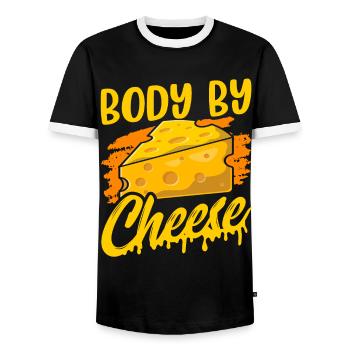 Körper Von Käse Sprüche Liebe Liebhaber Süß - Männer Kontrast-T-Shirt - Schwarz/Weiß - Vorne - AI Model Female 172 light (172cm) & AI Model Male 178 light (178cm)