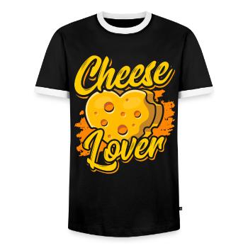 Käseliebhaber Käse Liebhaber Liebe Süß Sprüche - Männer Kontrast-T-Shirt - Schwarz/Weiß - Vorne - AI Model Female 172 light (172cm) & AI Model Male 178 light (178cm)