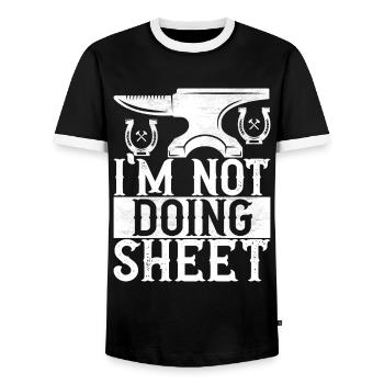 Blacksmith Forging Anvil - Men's Ringer Shirt - black/white - Front - AI Model Female 172 light (172cm) & AI Model Male 178 light (178cm)