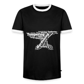 Blacksmith Forging Anvil - Men's Ringer Shirt - black/white - Front - AI Model Female 172 light (172cm) & AI Model Male 178 light (178cm)