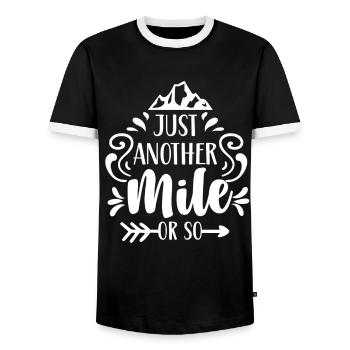 Only a mile or so hike half a mile - Men's Ringer Shirt - black/white - Front - AI Model Female 172 light (172cm) & AI Model Male 178 light (178cm)