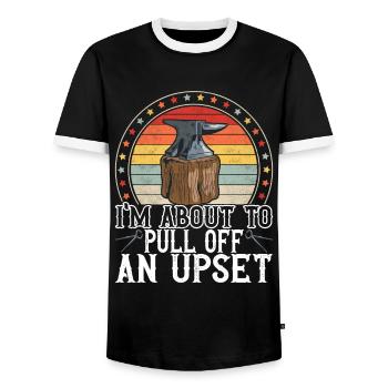 Blacksmith Forging Anvil - Men's Ringer Shirt - black/white - Front - AI Model Female 172 light (172cm) & AI Model Male 178 light (178cm)