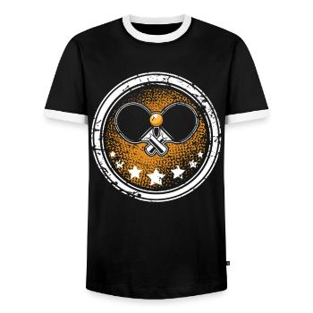 Ping-pong - T-shirt contrasté Homme - noir/blanc - Devant - AI Model Female 172 light (172cm) & AI Model Male 178 light (178cm)