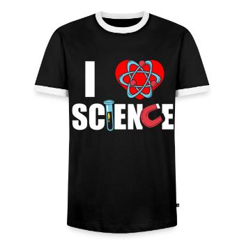 Ich Liebe Die Wissenschaft Science Team Sprüche - Männer Kontrast-T-Shirt - Schwarz/Weiß - Vorne - AI Model Female 172 light (172cm) & AI Model Male 178 light (178cm)