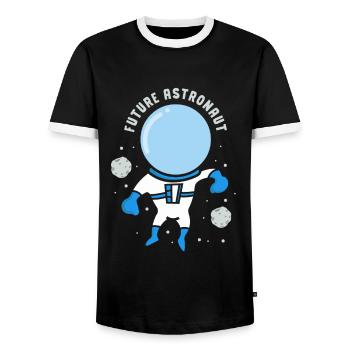 Future Astronaut Astronomy Space Rocket - Men's Ringer Shirt - black/white - Front - AI Model Female 172 light (172cm) & AI Model Male 178 light (178cm)